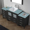 Modern Fittings Dior 72" Single Bath Vanity with Glass Top and Square Sink Faucet