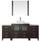 Modern Fittings Dior 72" Single Bath Vanity with Engineered Stone Top and Square Sink Faucet