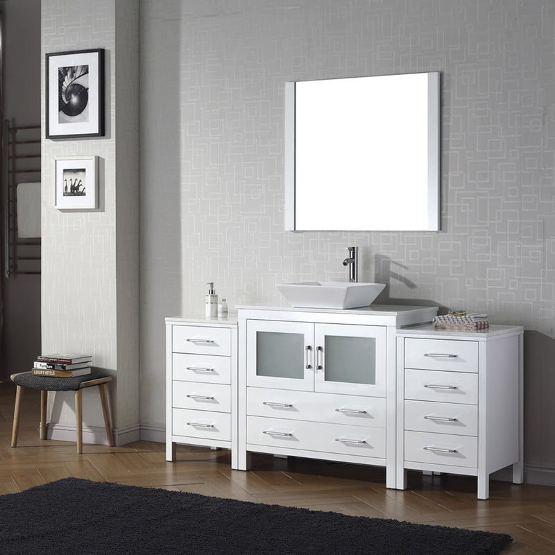 Modern Fittings Dior 72" Single Bath Vanity with Engineered Stone Top and Square Sink Faucet