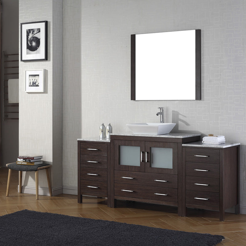 Modern Fittings Dior 72" Single Bath Vanity with Marble Top and Square Sink Faucet