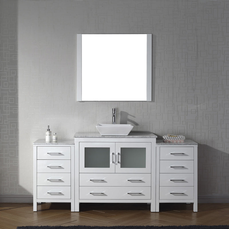 Modern Fittings Dior 72" Single Bath Vanity with Marble Top and Square Sink Faucet