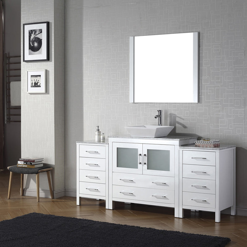 Modern Fittings Dior 72" Single Bath Vanity with Marble Top and Square Sink Faucet