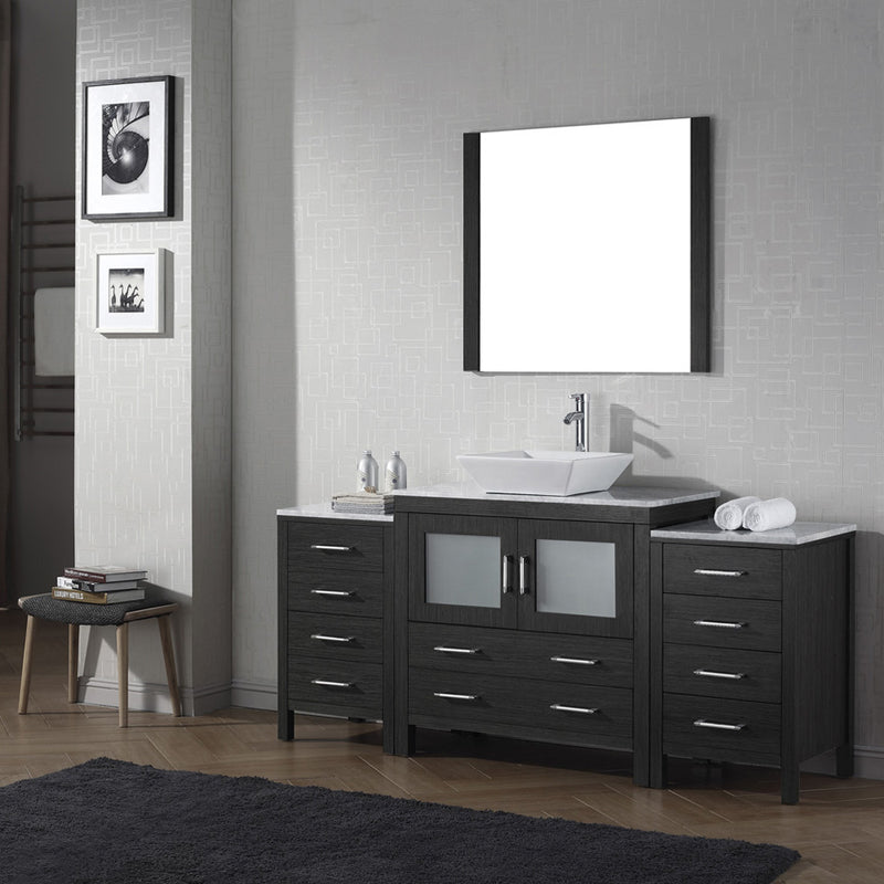 Modern Fittings Dior 72" Single Bath Vanity with Marble Top and Square Sink Faucet