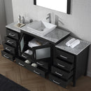 Modern Fittings Dior 72" Single Bath Vanity with Marble Top and Square Sink Faucet