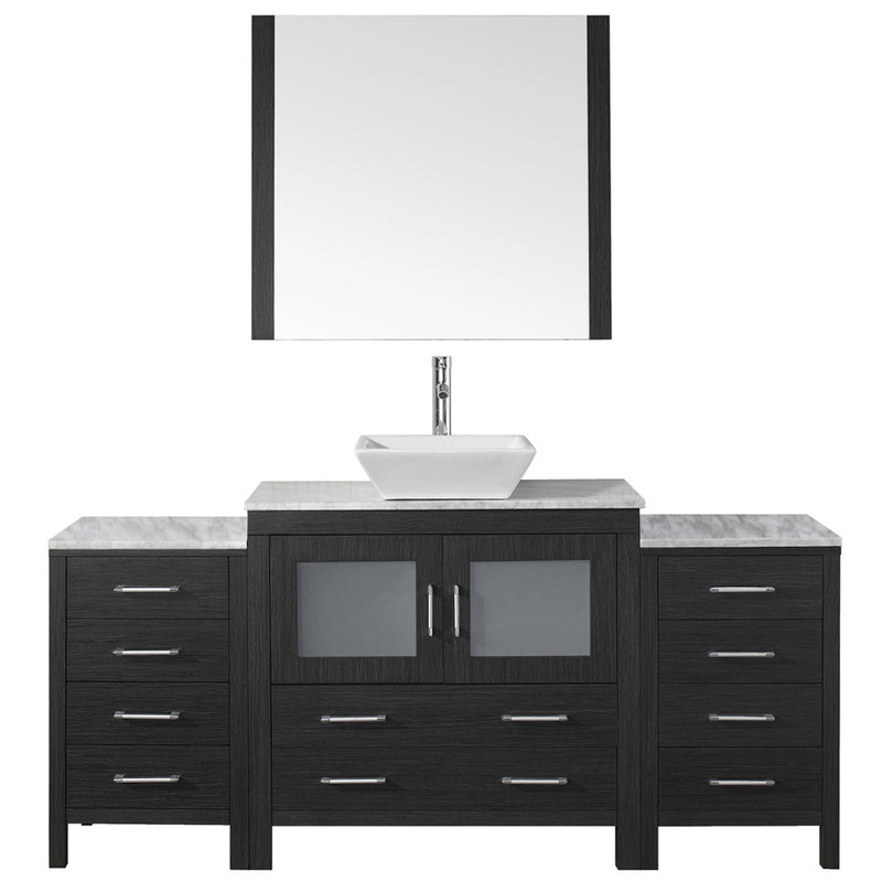 Modern Fittings Dior 72" Single Bath Vanity with Marble Top and Square Sink Faucet