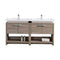 KubeBath Levi 63" Havana Oak Modern Bathroom Vanity with Cubby Hole L1600CO