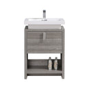 KubeBath Levi 24" Ash Gray Modern Bathroom Vanity with Cubby Hole L600HGASH