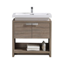 KubeBath Levi 32" Havana Oak Modern Bathroom Vanity with Cubby Hole L800CO