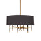 Dainolite 6 Light Incandescent Chandelier Vb with Blk Shade LAN-246C-VB-BK