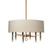 Dainolite 6 Light Incandescent Chandelier Vb with Cream Shade LAN-246C-VB-CRM