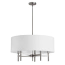 Dainolite 5 Light Chandelier with White Linen Drum Shd LAR-245C-SC