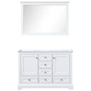 Lexora Dukes 48" W x 22" D White Bath Vanity and 46" Mirror