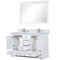 Lexora Dukes 48" W x 22" D White Bath Vanity Carrara Marble Top with Faucet Set and 46" Mirror