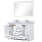 Lexora Dukes 48" W x 22" D White Bath Vanity Quartz Top with Faucet Set and 46" Mirror