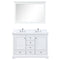 Lexora Dukes 48" W x 22" D White Bath Vanity Quartz Top with Faucet Set and 46" Mirror