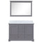 Lexora Dukes 48" W x 22" D Dark Grey Bath Vanity Carrara Marble Topwith 46" Mirror