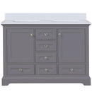 Lexora Dukes 48"W x 22" D Dark Grey Bath Vanity and Quartz Top