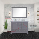 Lexora Dukes 48" W x 22" D Dark Grey Bath Vanity Top Squar with 46" Mirror