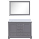 Lexora Dukes 48" W x 22" D Dark Grey Bath Vanity Top Squar with 46" Mirror