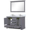 Lexora Dukes 48" W x 22" D Dark Grey Bath Vanity Quartz Top with Faucet Set and 46" Mirror