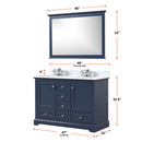 Lexora Dukes 48" W x 22" D Navy blue Bath Vanity