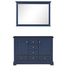 Lexora Dukes 48" W x 22" D Navy Blue Bath Vanity and 46" Mirror