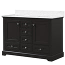 Lexora Dukes 48" W x 22" D Espresso Bath Vanity and Carrara Marble Top