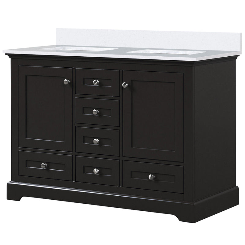 Lexora Dukes 48" W x 22" D Espresso Bath Vanity and Quartz Top