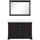 Lexora Dukes 48" W x 22" D Espresso Bath Vanity Quartz Top 46" Mirror