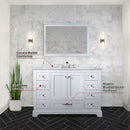 Lexora Dukes 48" W x 22" D White Bath Vanity and 46" Mirror