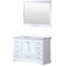 Lexora Dukes 48" W x 22" D White Bath Vanity Quartz Top 46" Mirror