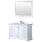 Lexora Dukes 48" W x 22" D White Bath Vanity Quartz Top with Faucet Set and 46" Mirror