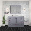 Lexora Dukes 48" W x 22" D Dark Grey Bath Vanity and 46" Mirror