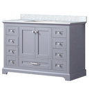 Lexora Dukes 48" W x 22" D Dark Grey Bath Vanity and Carrara Marble Top