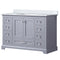 Lexora Dukes 48" W x 22" D Dark Grey Bath Vanity and Carrara Marble Top