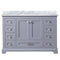 Lexora Dukes 48" W x 22" D Dark Grey Bath Vanity and Carrara Marble Top