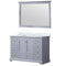 Lexora Dukes 48" W x 22" D Dark Grey Bath Vanity Carrara Marble Topwith 46" Mirror