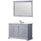 Lexora Dukes 48" W x 22" D Dark Grey Bath Vanity Quartz Top with Faucet Set and 46" Mirror