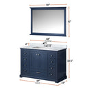 Lexora Dukes 48" W x 22" D Navy Blue Bath Vanity and 46" Mirror