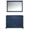 Lexora Dukes 48" W x 22" D Navy Blue Bath Vanity and 46" Mirror