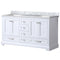 Lexora Dukes 60" W x 22" D White Double Bath Vanity and Carrara Marble Top