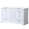 Lexora Dukes 60" W x 22" D White Double Bath Vanity and Carrara Marble Top