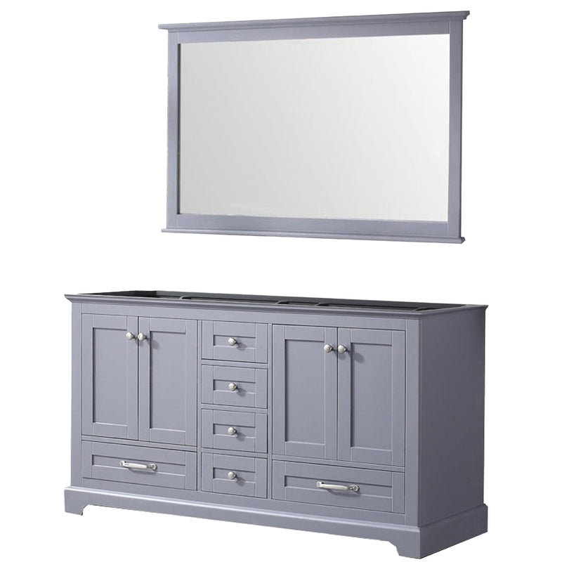 Lexora Dukes 60" W x 22" D Double Bath Vanity and 58" Mirror