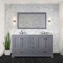 Lexora Dukes 60" W x 22" D Dark Grey Double Bath Vanity and Carrara Marble Top