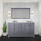 Lexora Dukes 60" W x 22" D Dark Grey Double Bath Vanity and Carrara Marble Top