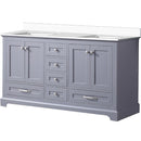 Lexora Dukes 60" W x 22" D Dark Grey Double Bath Vanity and Carrara Marble Top