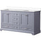 Lexora Dukes 60" W x 22" D Dark Grey Double Bath Vanity and Carrara Marble Top