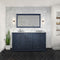 Lexora Dukes 60" W x 22" D Navy Blue Double Bath Vanity and Carrara Marble Top