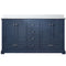 Lexora Dukes 60" W x 22" D Navy Blue Double Bath Vanity and Carrara Marble Top