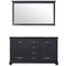 Lexora Dukes 60" W x 22" D Double Bath Vanity and 58" Mirror